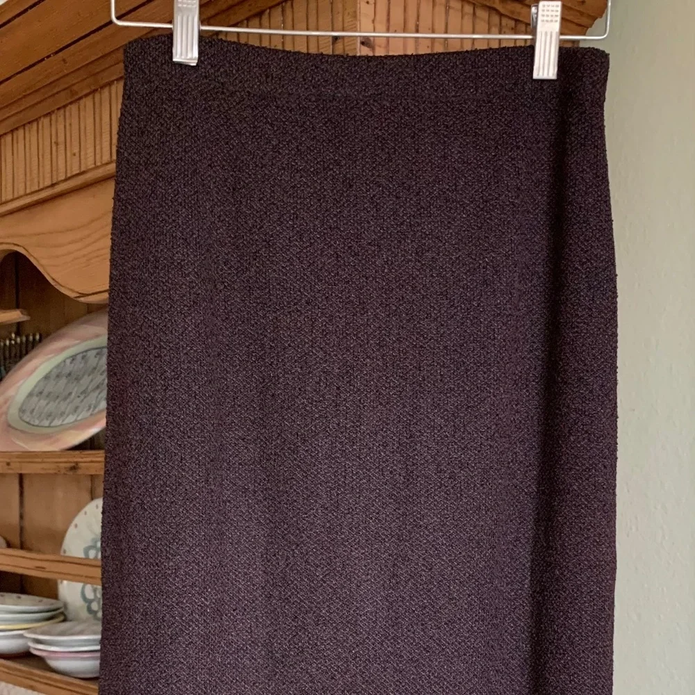 Vintage French Rags Brenda French Brown Rayon Midi Skirt Sz 2 Boho Minimalist